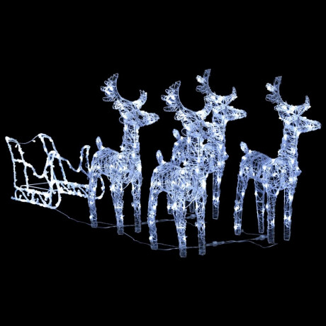 vidaXL Kerstdecoratie rendieren en slee 280x28x55 cm acryl afbeelding3 - 1