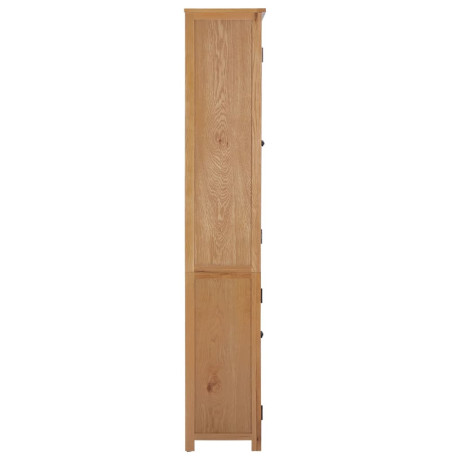 vidaXL Boekenkast met 4 deuren 90x35x200 cm massief eikenhout en glas afbeelding3 - 1