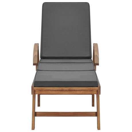 vidaXL Ligbedden met kussens 2 st massief teakhout donkergrijs afbeelding3 - 1