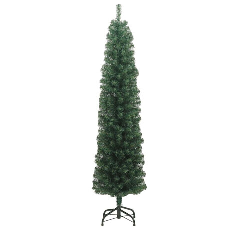 vidaXL Kunstkerstboom met standaard smal 210 cm PVC groen afbeelding3 - 1