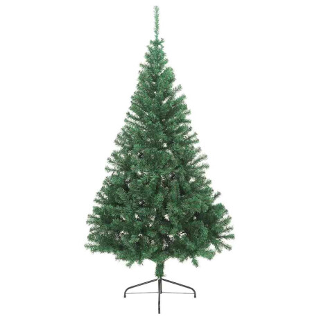 vidaXL Kunstkerstboom met standaard half 180 cm PVC groen afbeelding3 - 1