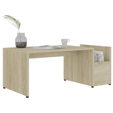 vidaXL Salontafel 90x45x35 cm bewerkt hout sonoma eikenkleurig afbeelding3 - 1