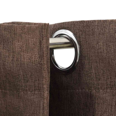 vidaXL Gordijnen linnen-look verduisterend ogen 2 st 140x175 cm taupe afbeelding3 - 1