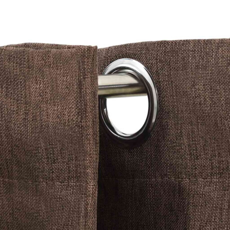 vidaXL Gordijnen linnen-look verduisterend ogen 2 st 140x245 cm taupe afbeelding3 - 1