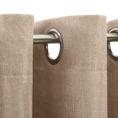 vidaXL Gordijnen linnen-look verduisterend ogen 2 st 140x225 cm beige afbeelding3 - 1