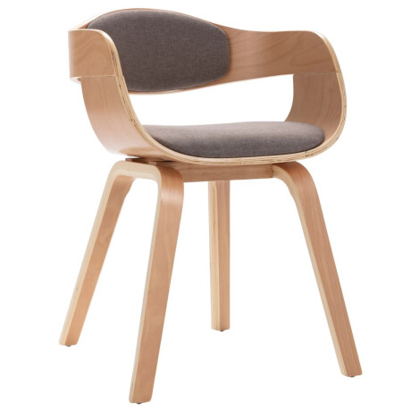 vidaXL Eetkamerstoelen 6 st gebogen hout en stof taupe afbeelding3 - 1