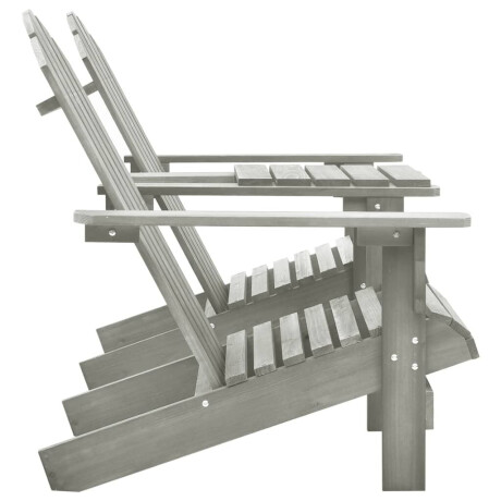 vidaXL Tuinstoelen Adirondack met tafeltje massief vurenhout grijs afbeelding3 - 1
