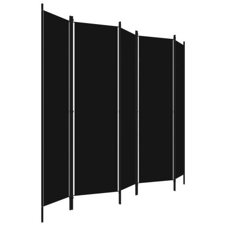 vidaXL Kamerscherm met 5 panelen 250x180 cm zwart afbeelding3 - 1