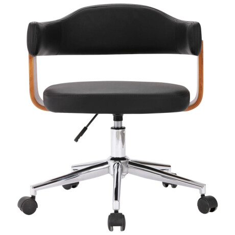 vidaXL Eetkamerstoelen draaibaar 2 st gebogen hout en kunstleer zwart afbeelding3 - 1