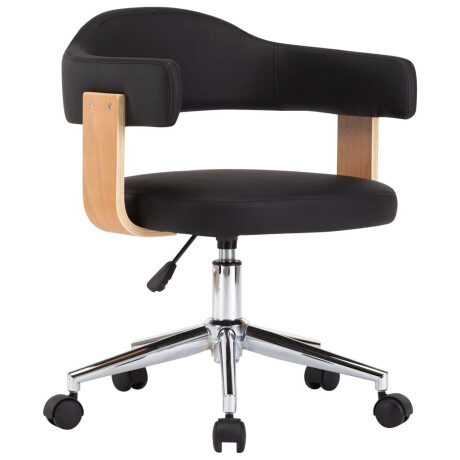 vidaXL Eetkamerstoelen draaibaar 2 st kunstleer zwart afbeelding3 - 1