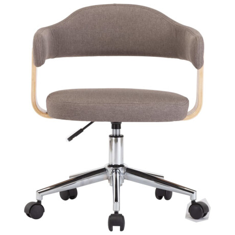 vidaXL Eetkamerstoelen draaibaar 2 st gebogen hout en stof taupe afbeelding3 - 1
