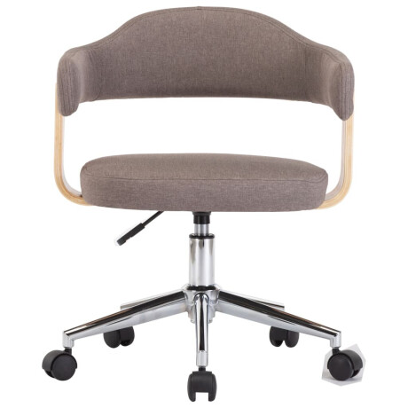 vidaXL Eetkamerstoelen 4 st draaibaar gebogen hout en stof taupe afbeelding3 - 1