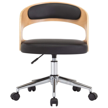vidaXL Eetkamerstoelen draaibaar 2 st gebogen hout en kunstleer zwart afbeelding3 - 1