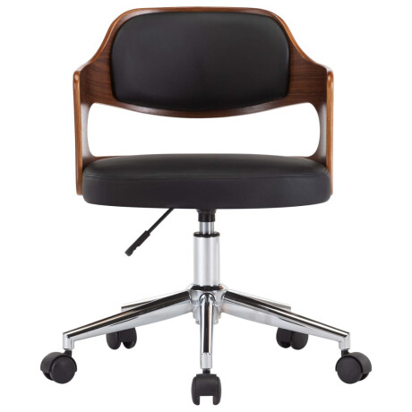 vidaXL Eetkamerstoelen draaibaar 2 st gebogen hout en kunstleer zwart afbeelding3 - 1