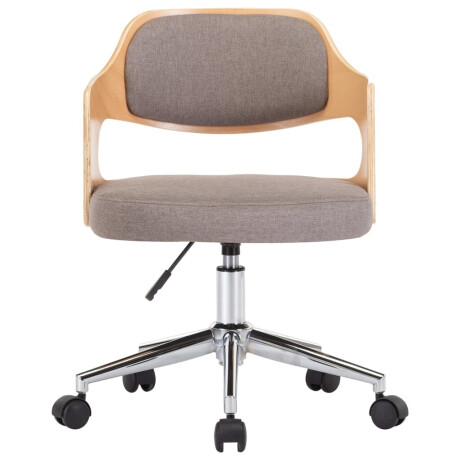 vidaXL Eetkamerstoelen 4 st draaibaar gebogen hout en stof taupe afbeelding3 - 1