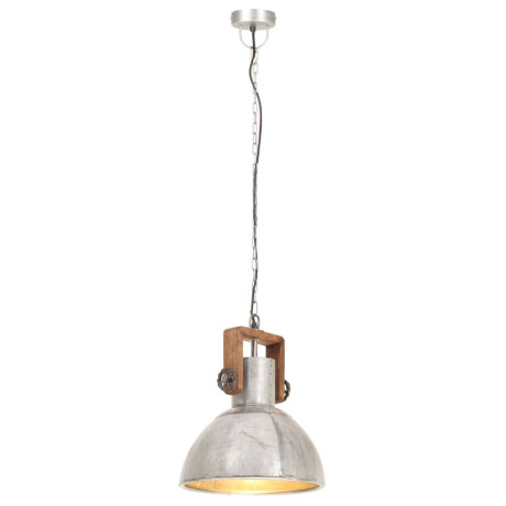 vidaXL Hanglamp industrieel rond 25 W E27 30 cm zilverkleurig afbeelding3 - 1