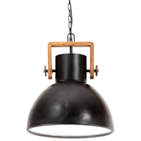 vidaXL Hanglamp industrieel rond 25 W E27 40 cm zwart afbeelding3 - 1