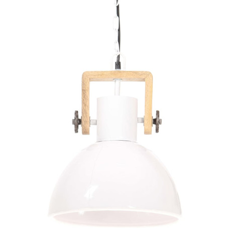 vidaXL Hanglamp industrieel rond 25 W E27 30 cm wit afbeelding3 - 1