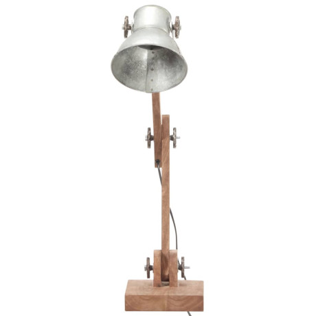 vidaXL Bureaulamp industrieel rond E27 58x18x90 cm zilverkleurig afbeelding3 - 1