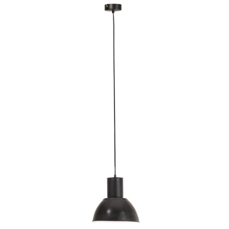 vidaXL Hanglamp rond 25 W E27 28,5 cm zwart afbeelding3 - 1