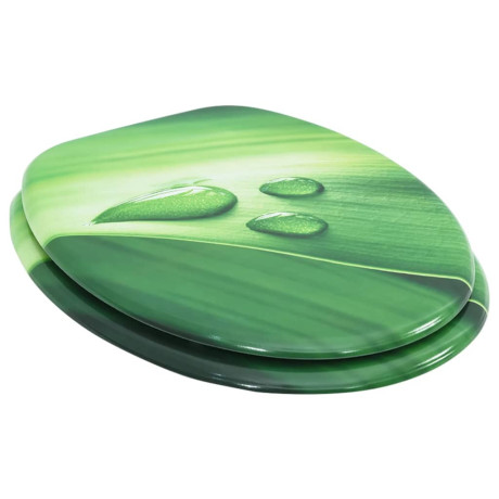 vidaXL Toiletbril met deksel waterdruppel MDF groen afbeelding3 - 1