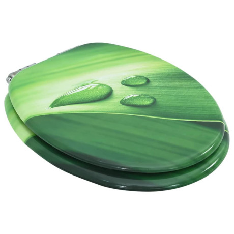vidaXL Toiletbril met soft-close deksel waterdruppel MDF groen afbeelding3 - 1