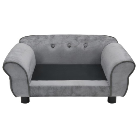vidaXL Hondenbank 72x45x30 cm pluche grijs afbeelding3 - 1