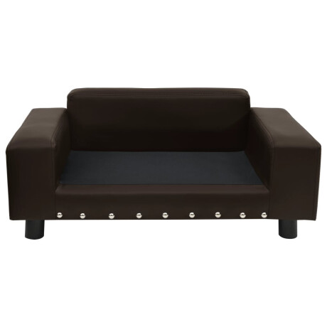 vidaXL Hondenbank 81x43x31 cm pluche en kunstleer bruin afbeelding3 - 1