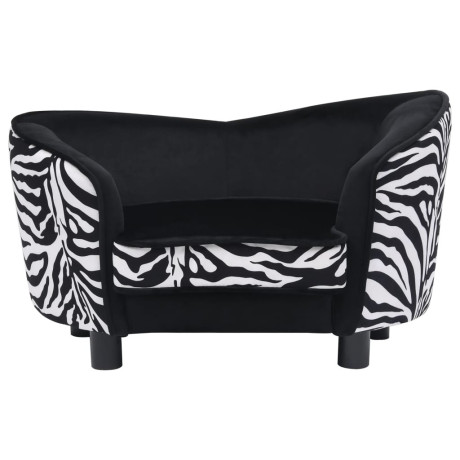 vidaXL Hondenbank 68x38x38 cm pluche zwart afbeelding3 - 1