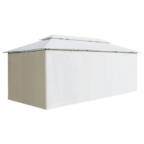 vidaXL Prieel met gordijnen 180g/m² 600x298x270 cm wit afbeelding3 - 1