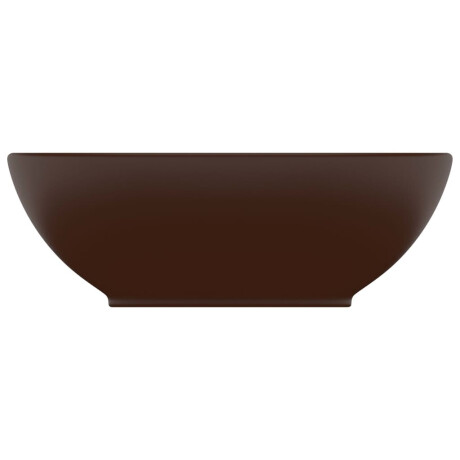 vidaXL Wastafel ovaal 40x33 cm keramiek mat donkerbruin afbeelding3 - 1