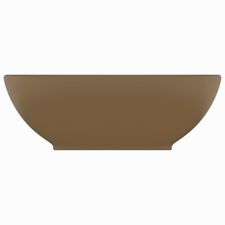 vidaXL Wastafel ovaal 40x33 cm keramiek matcrème afbeelding3 - 1