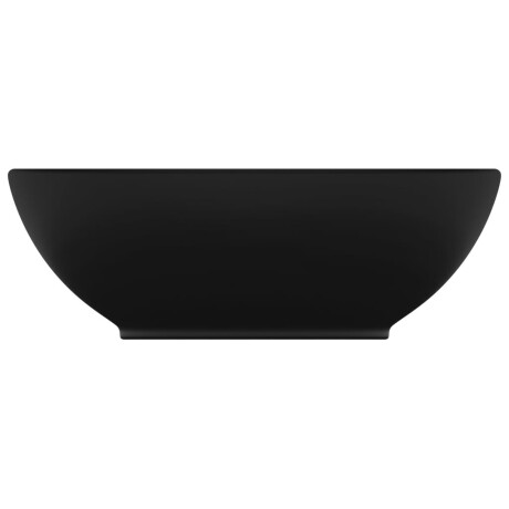 vidaXL Wastafel ovaal 40x33 cm keramiek matzwart afbeelding3 - 1