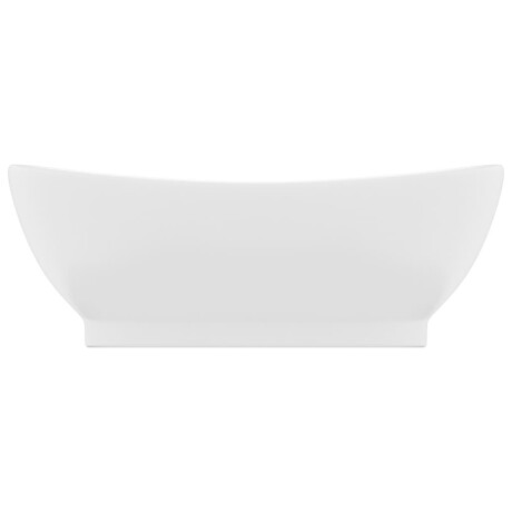 vidaXL Wastafel met overloop ovaal 58,5x39 cm keramiek matwit afbeelding3 - 1