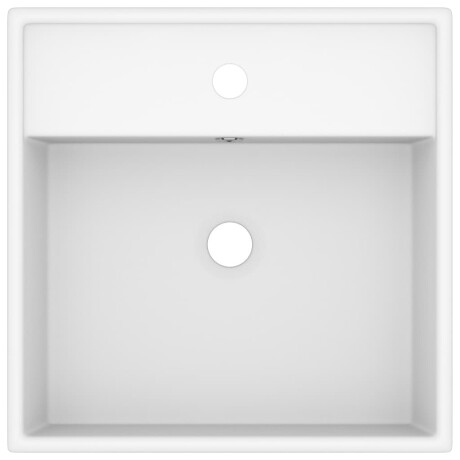 vidaXL Wastafel met overloop vierkant 41x41 cm keramiek matwit afbeelding3 - 1