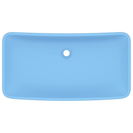 vidaXL Wastafel rechthoekig 71x38 cm keramiek mat lichtblauw afbeelding3 - 1