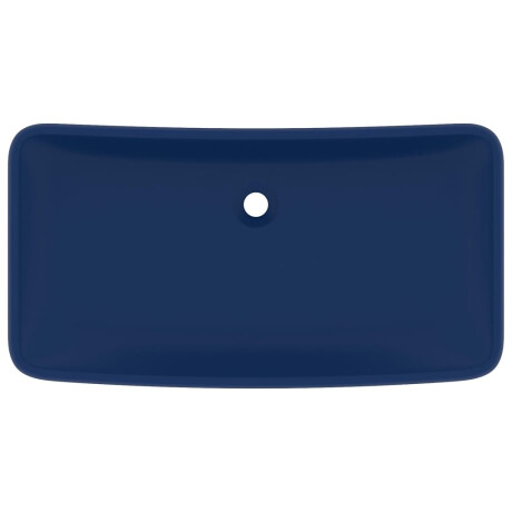 vidaXL Wastafel rechthoekig 71x38 cm keramiek mat donkerblauw afbeelding3 - 1