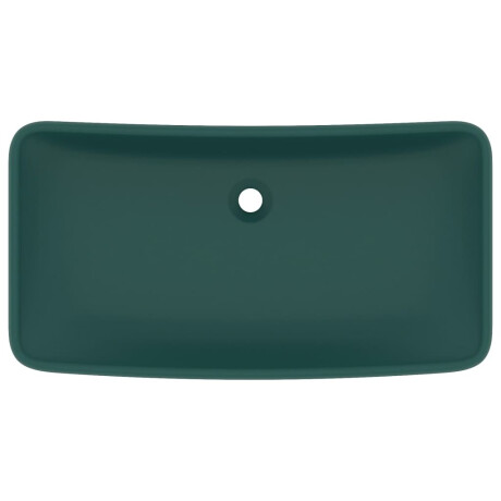 vidaXL Wastafel rechthoekig 71x38 cm keramiek mat donkergroen afbeelding3 - 1