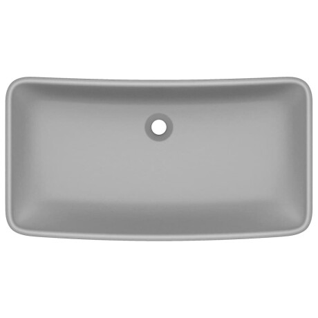 vidaXL Wastafel rechthoekig 71x38 cm keramiek mat lichtgrijs afbeelding3 - 1