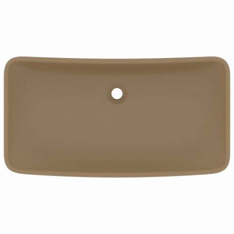 vidaXL Wastafel rechthoekig 71x38 cm keramiek matcrème afbeelding3 - 1