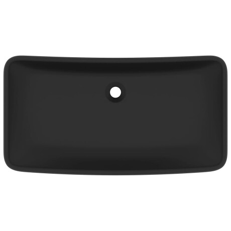 vidaXL Wastafel rechthoekig 71x38 cm keramiek matzwart afbeelding3 - 1