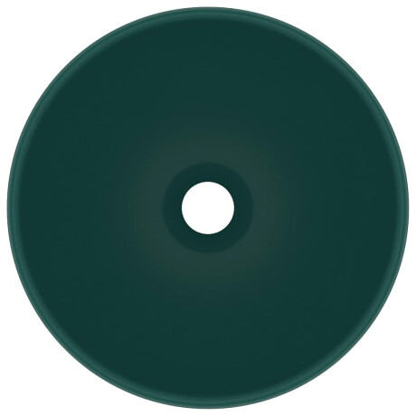 vidaXL Wastafel rond 32,5x14 cm keramiek mat donkergroen afbeelding3 - 1