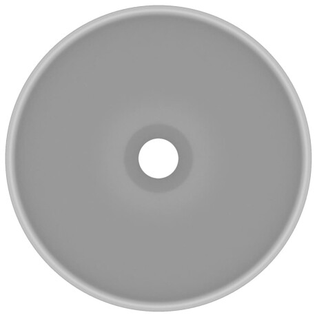 vidaXL Wastafel rond 32,5x14 cm keramiek mat lichtgrijs afbeelding3 - 1