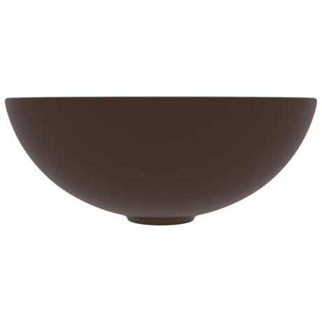 vidaXL Wastafel rond keramiek donkerbruin afbeelding3 - 1