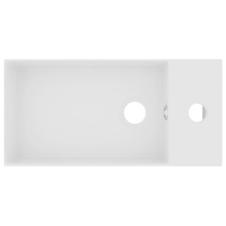 vidaXL Wastafel met overloop keramiek matwit afbeelding3 - 1