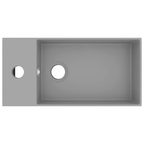 vidaXL Wastafel met overloop keramiek lichtgrijs afbeelding3 - 1