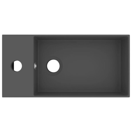 vidaXL Wastafel met overloop keramiek donkergrijs afbeelding3 - 1