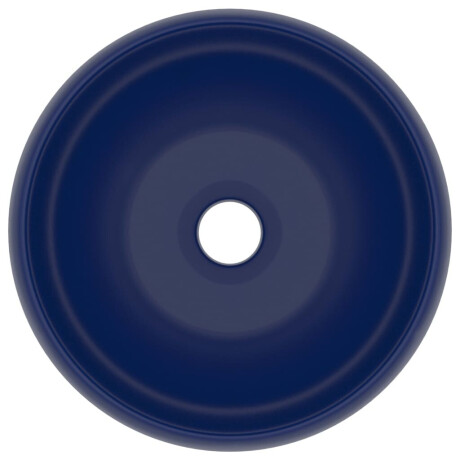 vidaXL Wastafel rond 40x15 cm keramiek mat donkerblauw afbeelding3 - 1