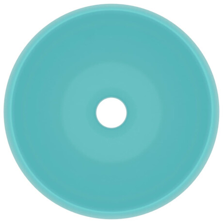 vidaXL Wastafel rond 40x15 cm keramiek mat lichtgroen afbeelding3 - 1