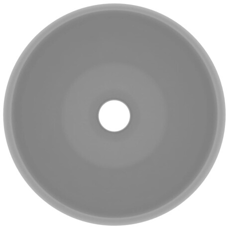 vidaXL Wastafel rond 40x15 cm keramiek mat lichtgrijs afbeelding3 - 1